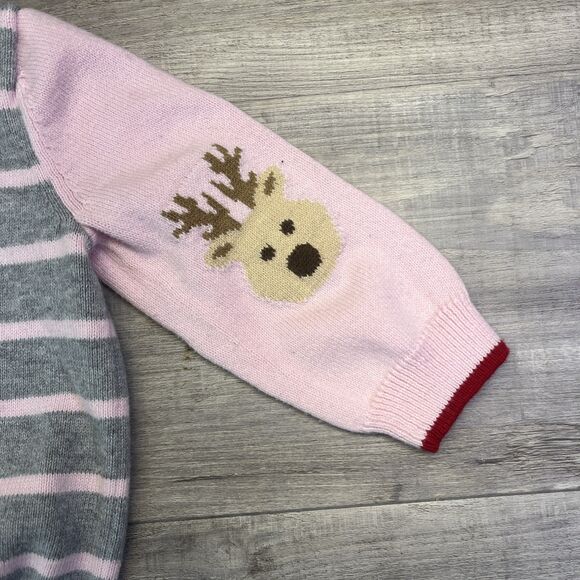 Koala Kids  Knit Crew Neck Sweater Pink Red 12 Mo Santas Little Helper Reindeer - Picture 12 of 14